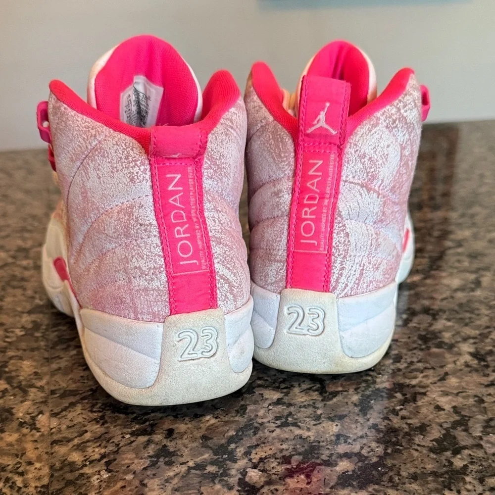 Jordan retro 12 Kids Sneakers in Pink and white 5Y or 7Womens